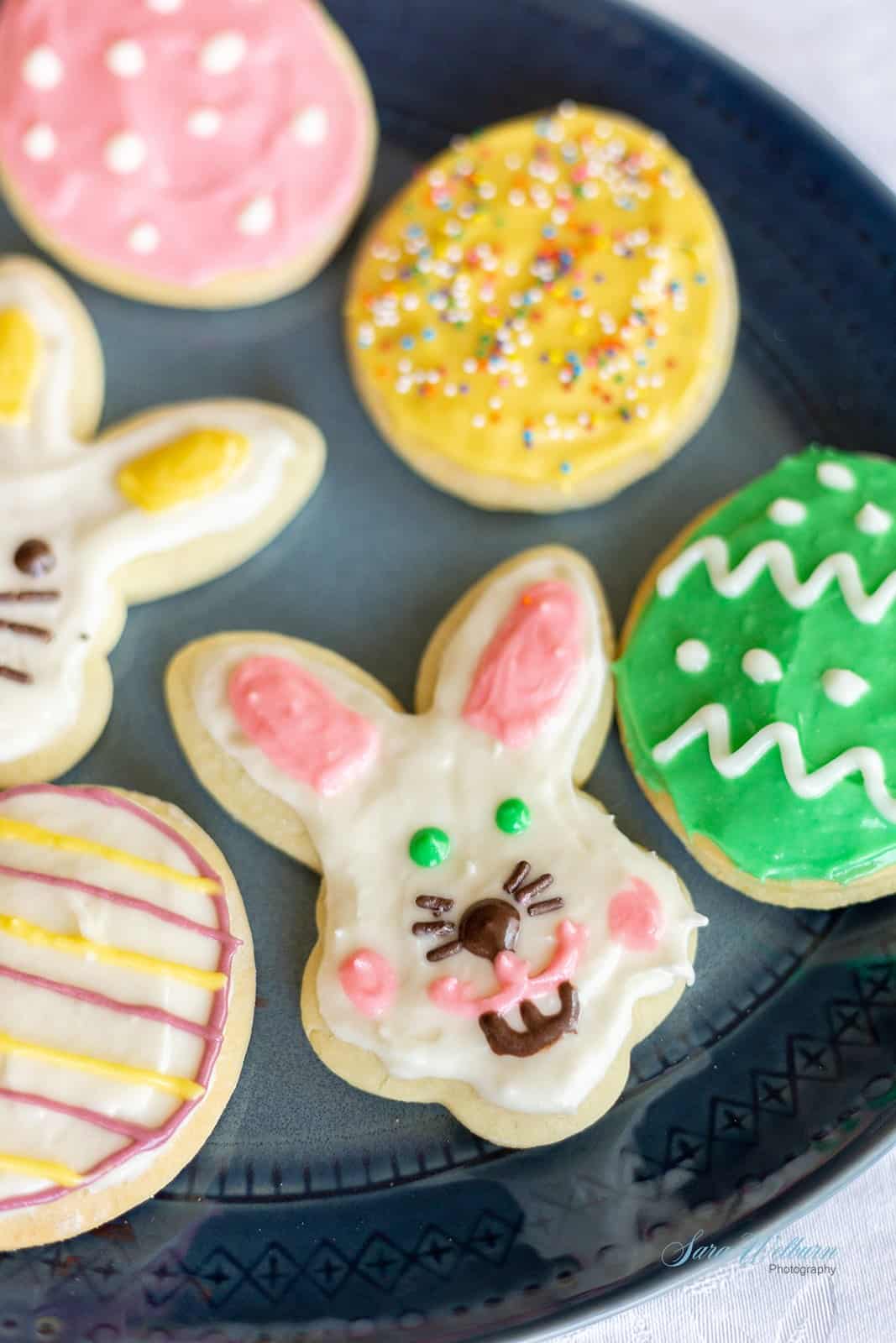 Easter Sour Cream Sugar Cookies with Cream Cheese Frosting