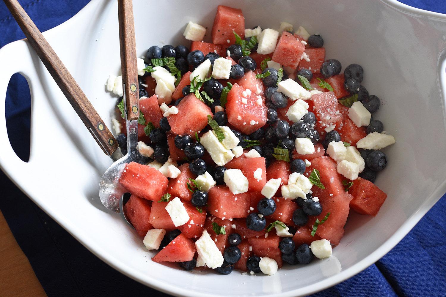 Red, white, and blue salad