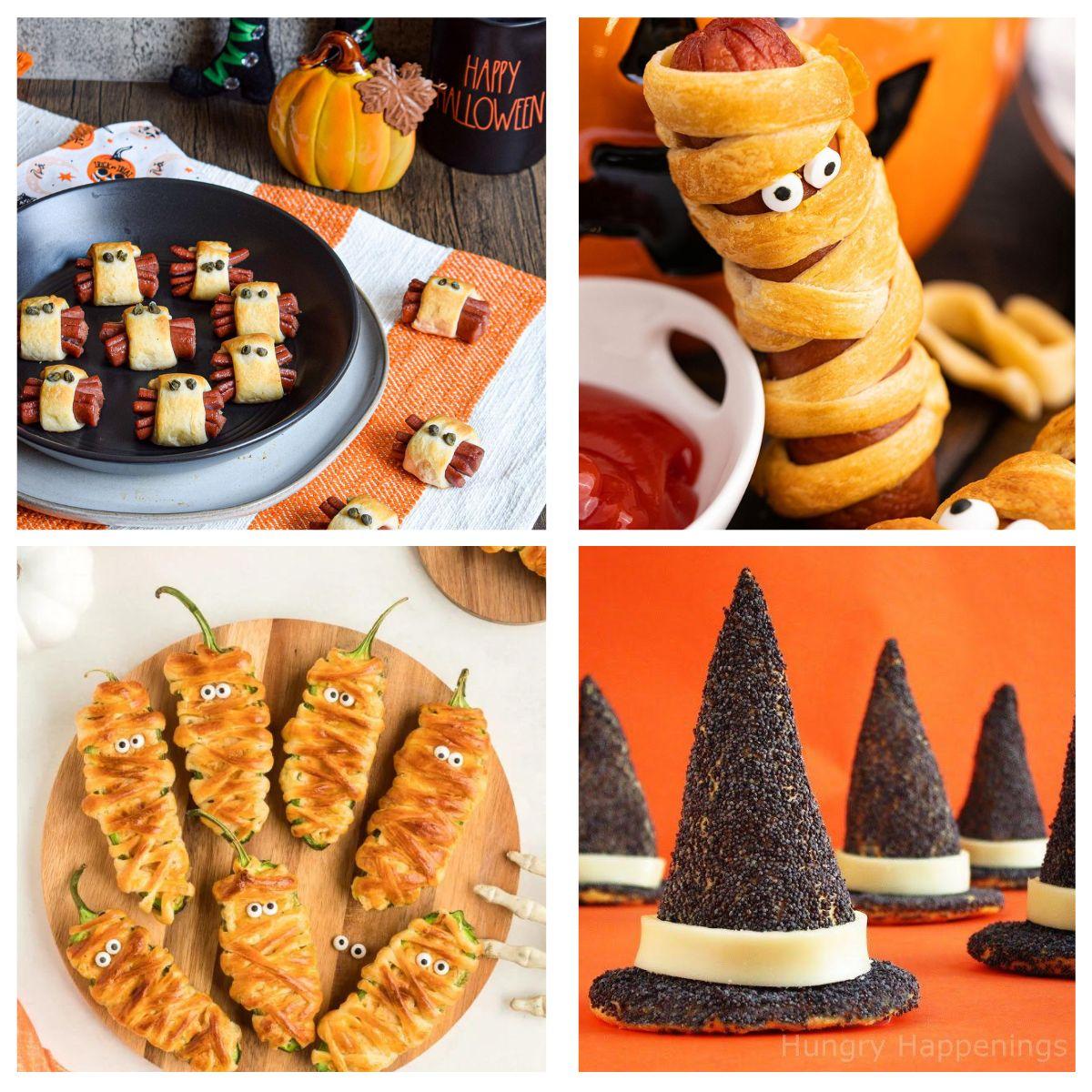 Halloween Crescent Roll Snacks collage