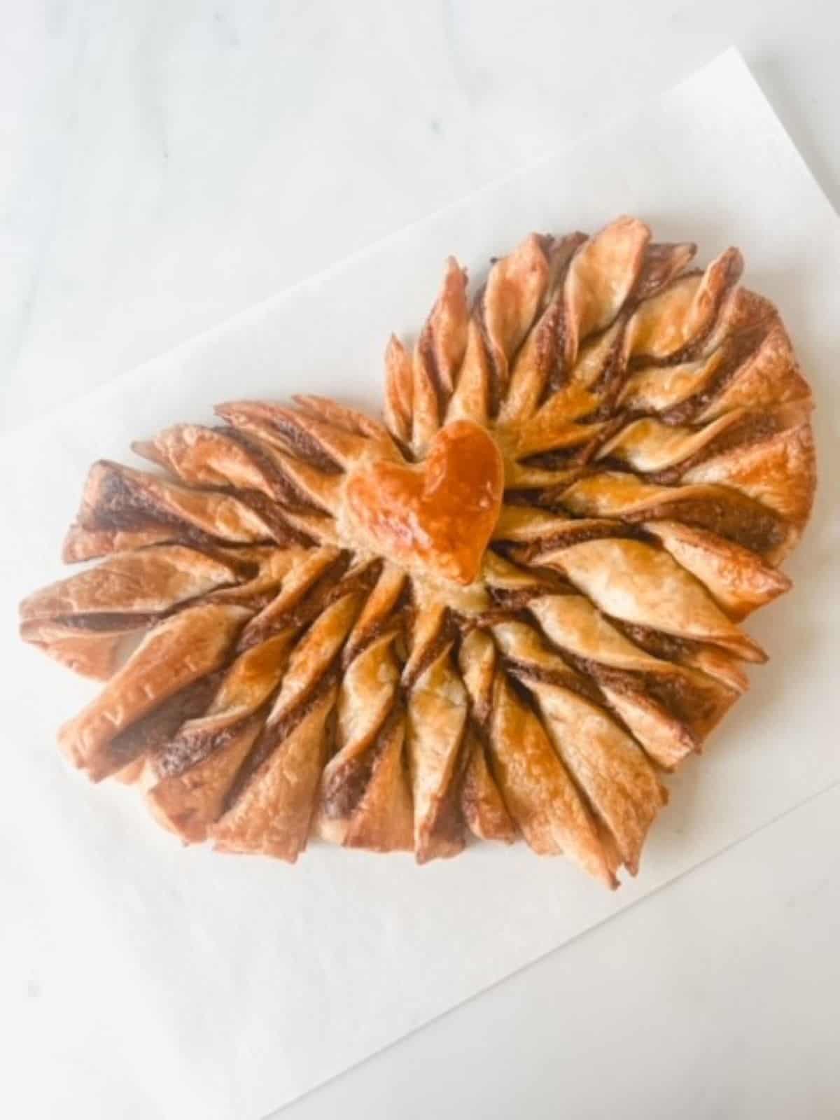 Nutella puff pastry heart