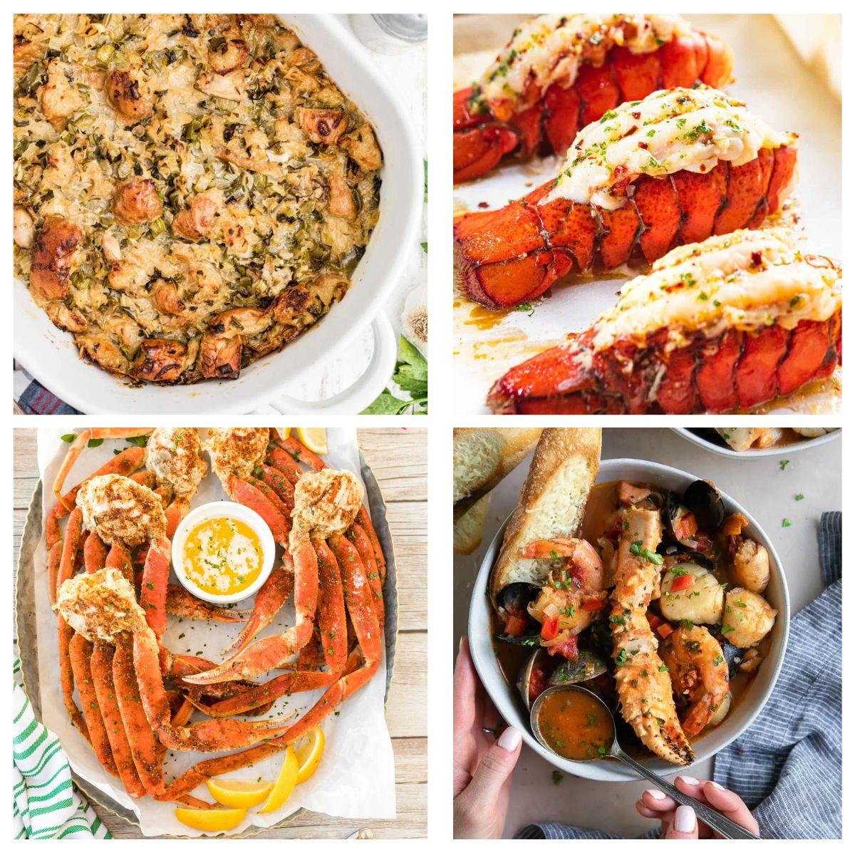 Seafood Thanksgiving Ideas collage