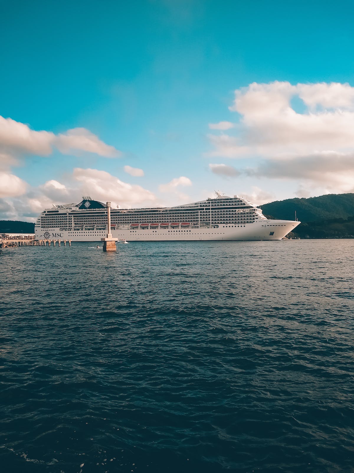 cruise ship on an ocean