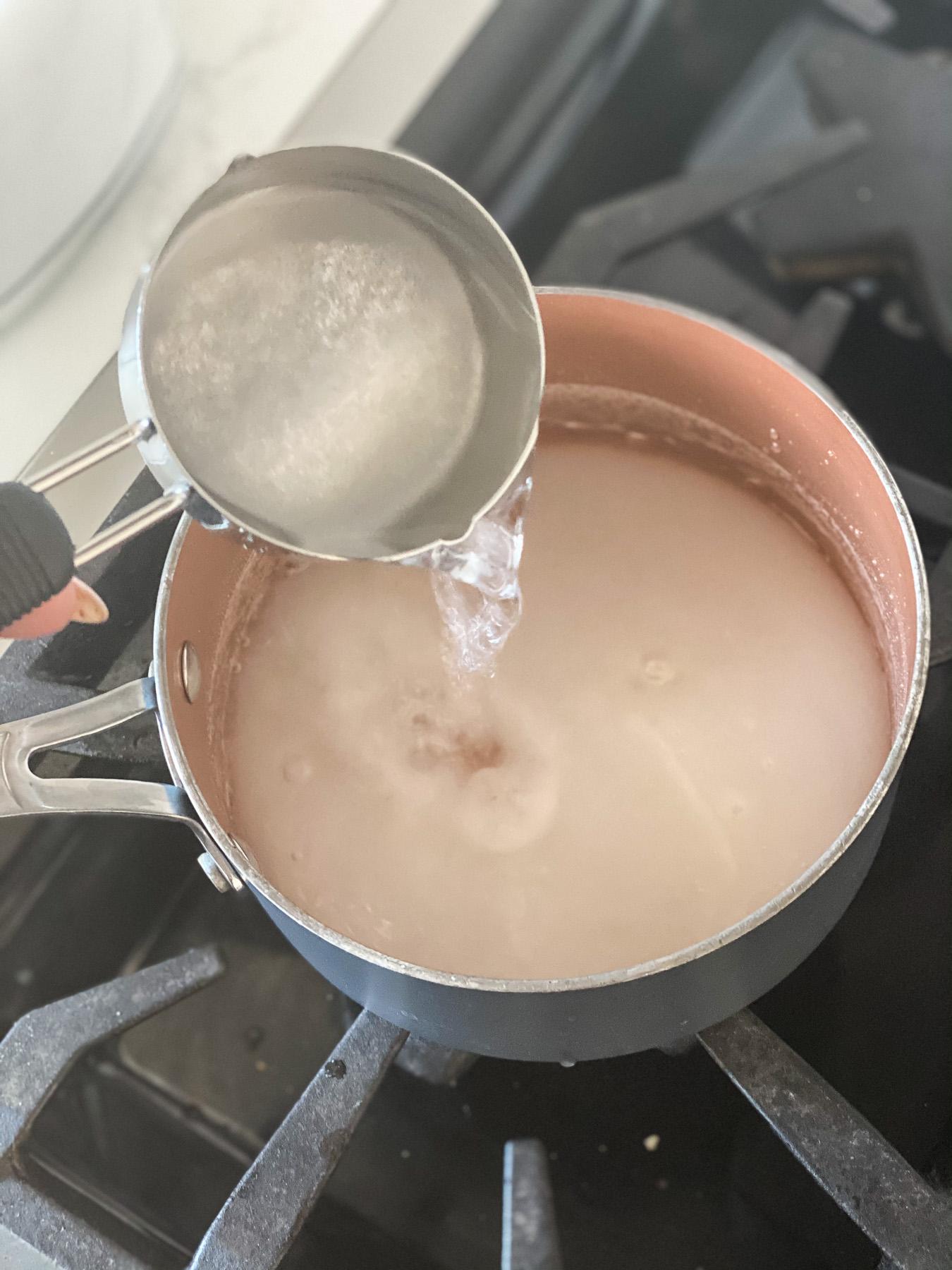 simple syrup being made