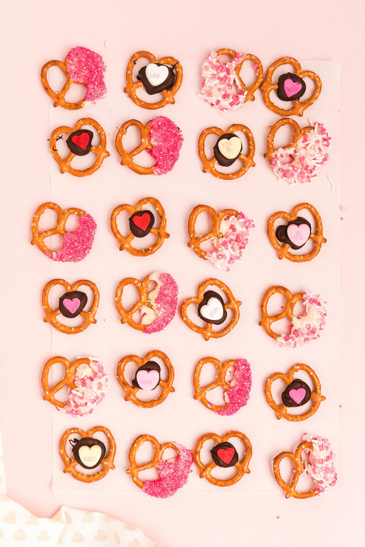Valentine pretzel snack bites