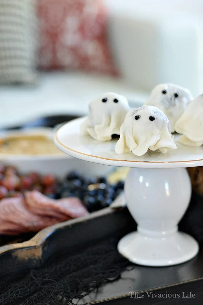 ghost cookies on tray