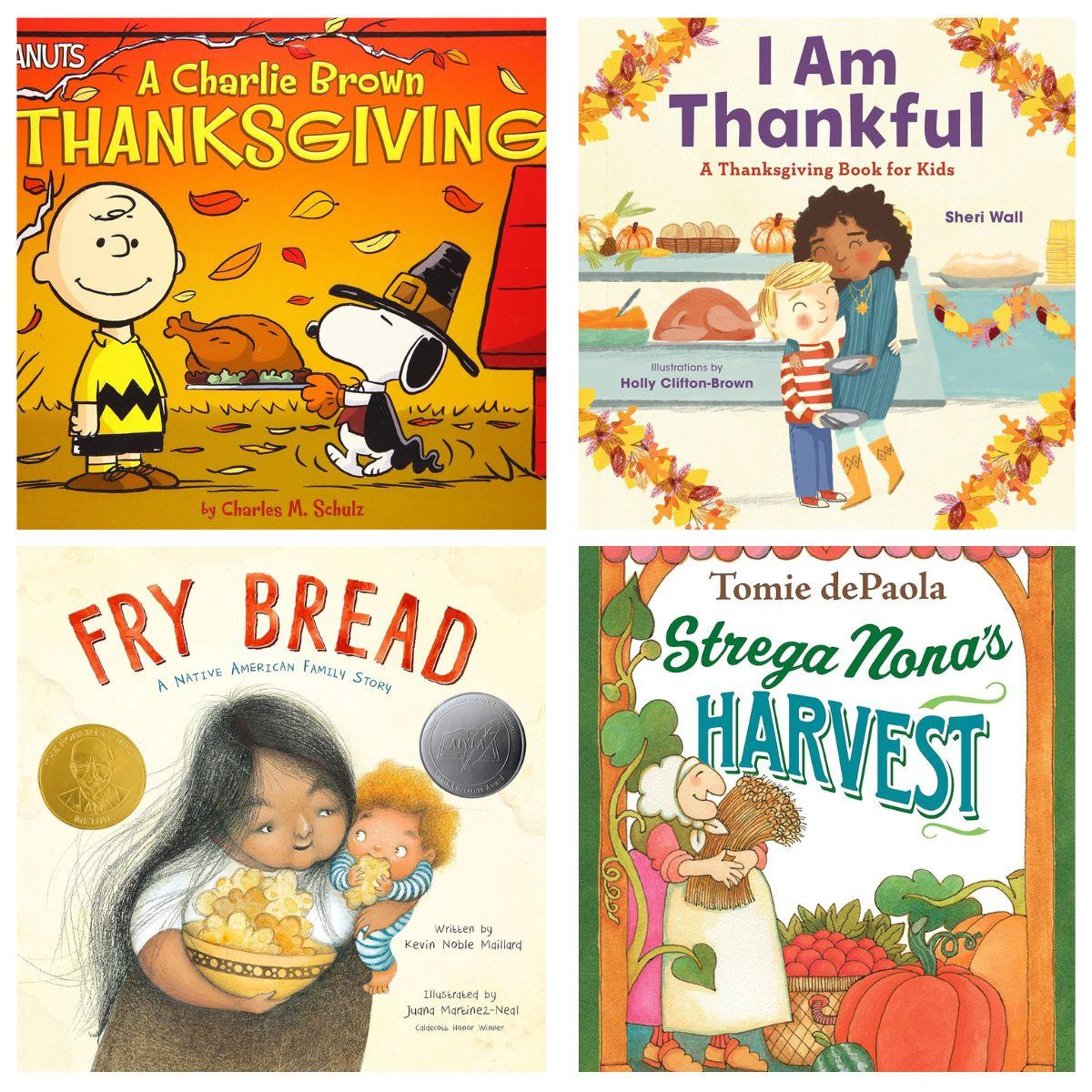 Thanksgiving Books for Kids collage