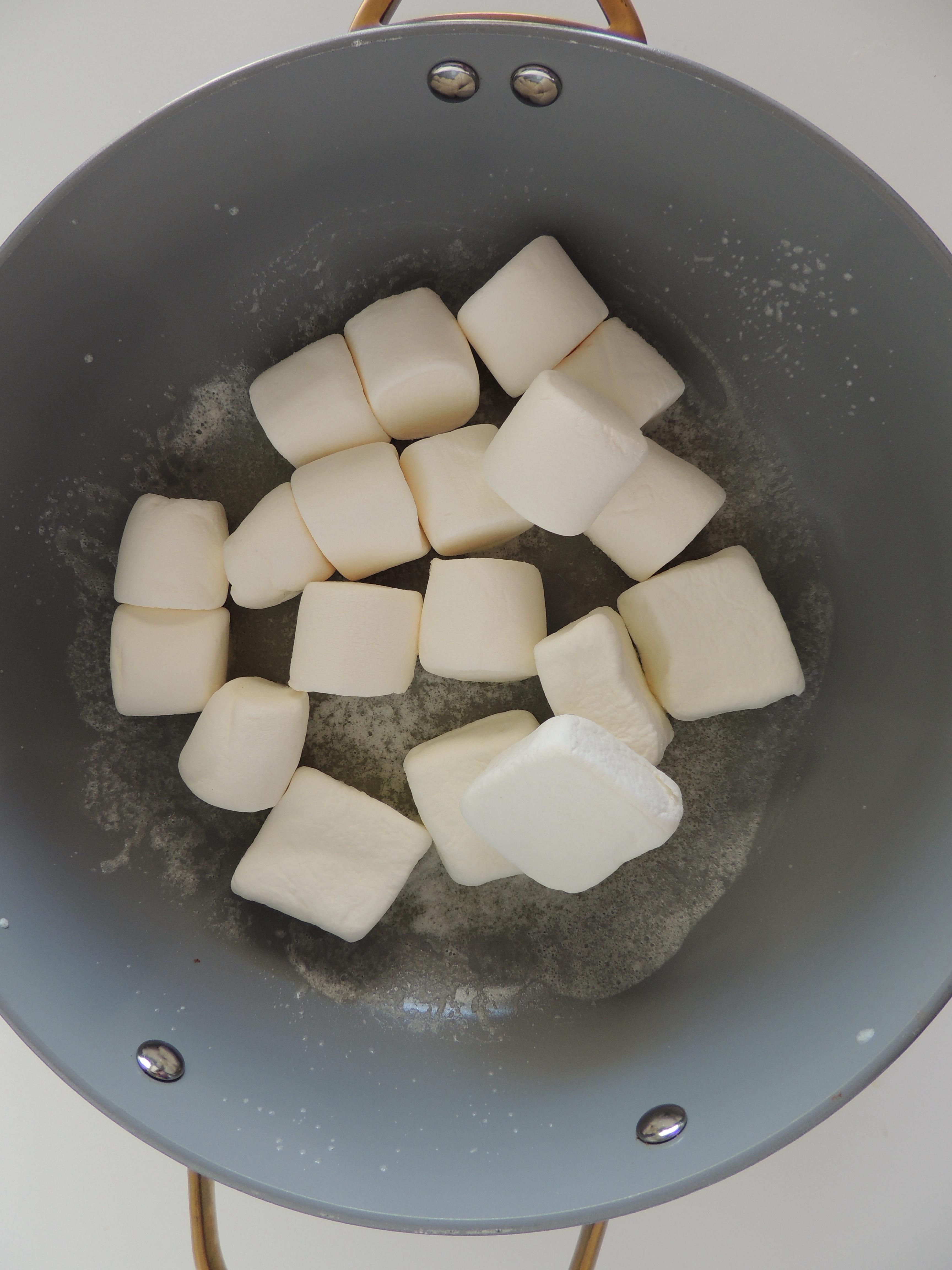 marshmallows in a pot