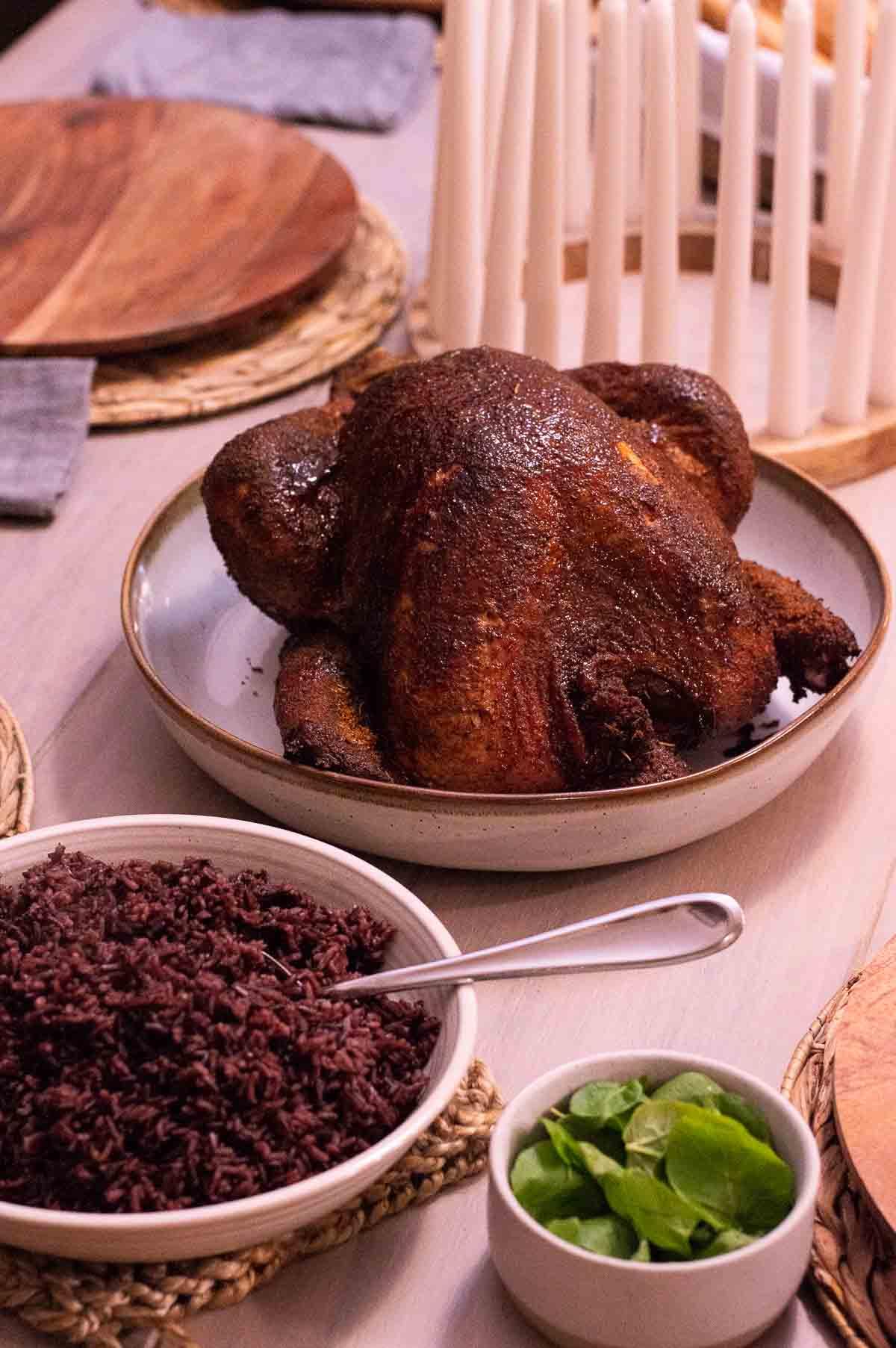 Bethlehem Dinner Tradition with roast turkey in pan
