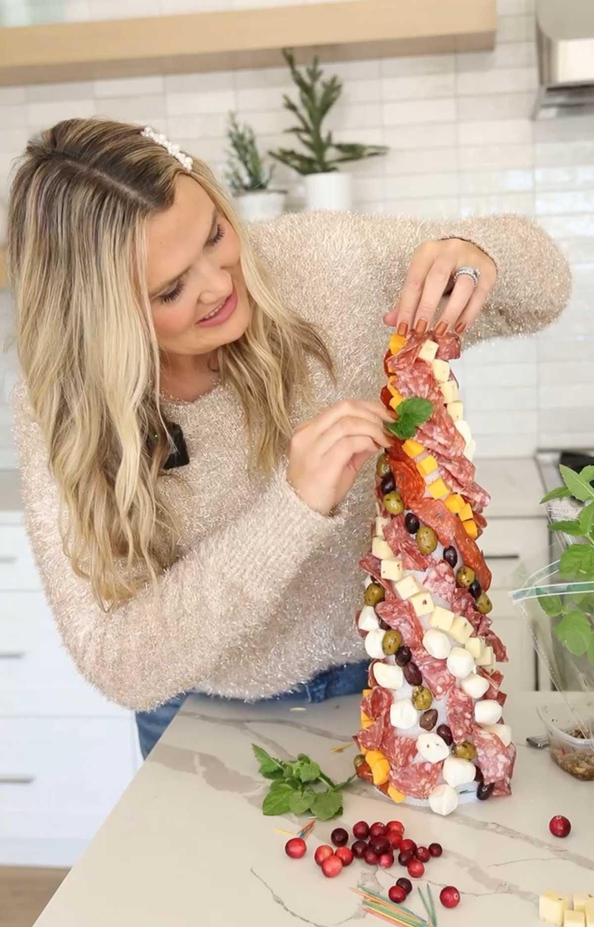 How to Make a Charcuterie Tree step by step