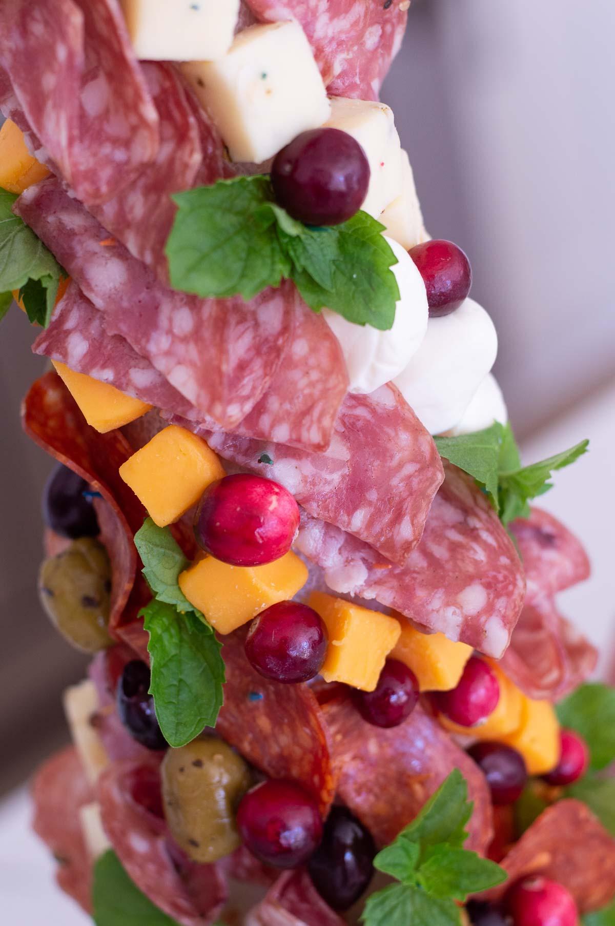 How to make a charcuterie tree cheese and salami on a tree