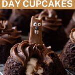 Groundhog Day Cupcakes with chocolate frosting
