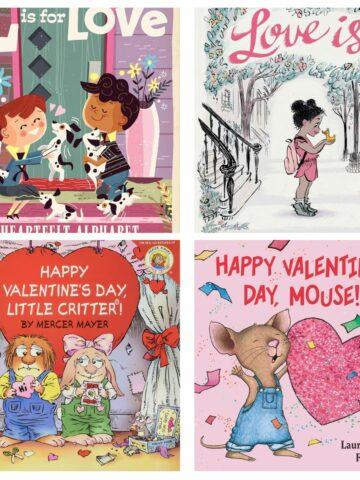 Valentine's Books for Kids in a collage