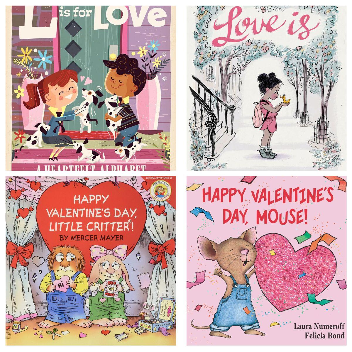 Valentine's Books for Kids in a collage