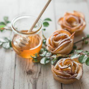 Apple Roses with honey