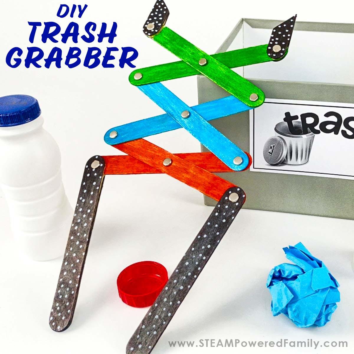 DIY Trash grabber craft for earth day activity