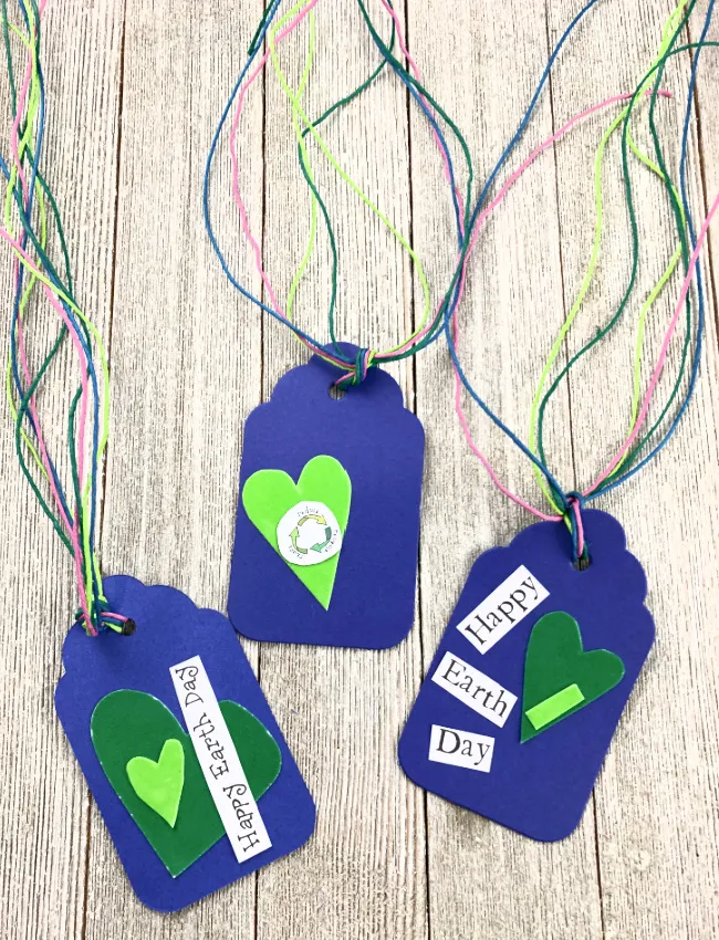 Homemade earth day tags for gifts or plants