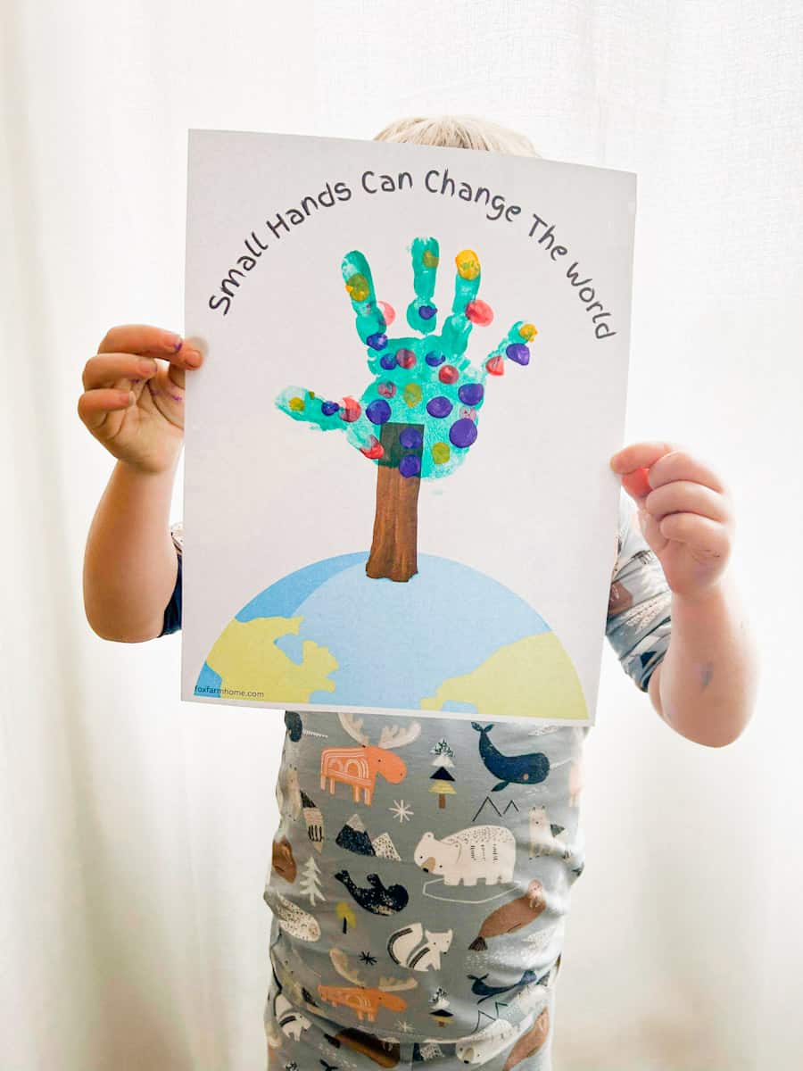 Cute and colorful handprint earth day craft for kids